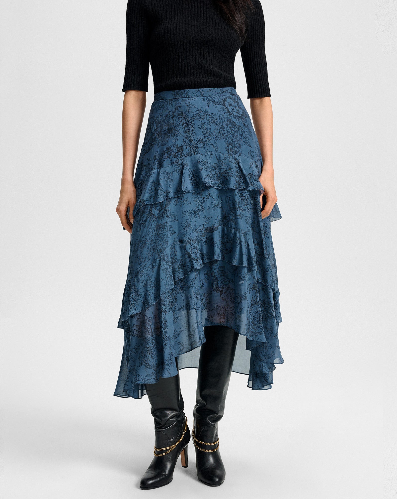 Veronica Beard Graeme Skirt in Blue