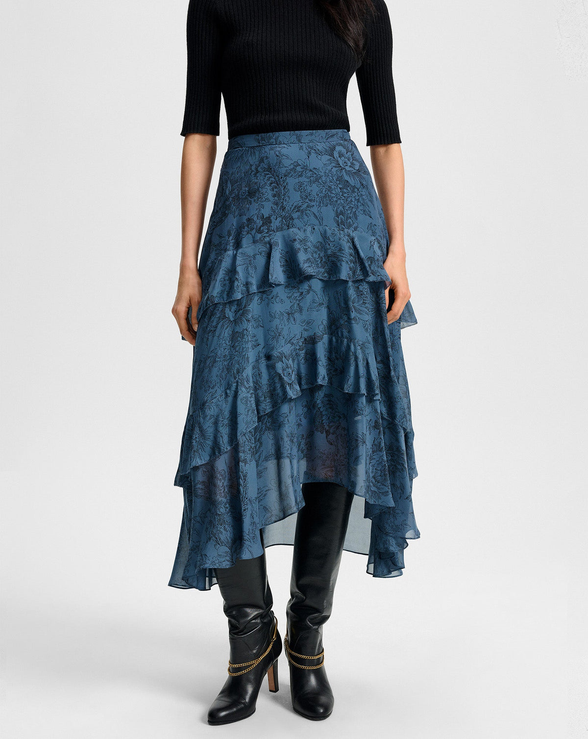 Veronica Beard Graeme Skirt in Blue