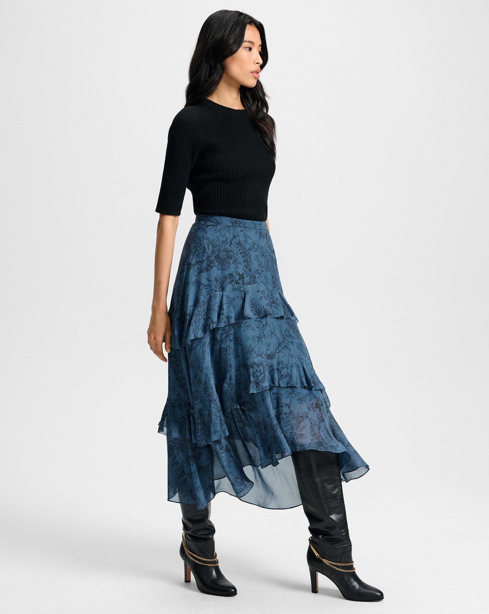 Veronica Beard Graeme Skirt in Blue
