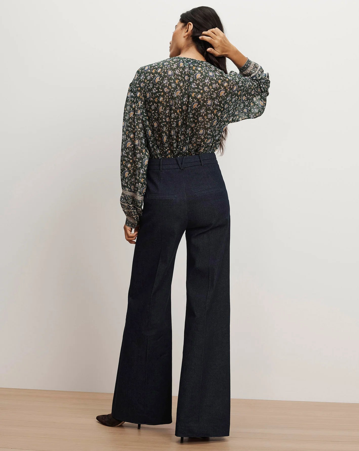 Veronica Beard Lollie Blouse in Dk Hunter Green