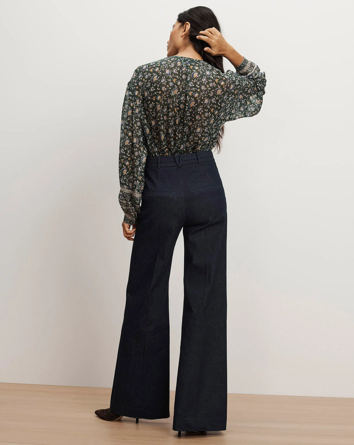 Veronica Beard Lollie Blouse in Dk Hunter Green