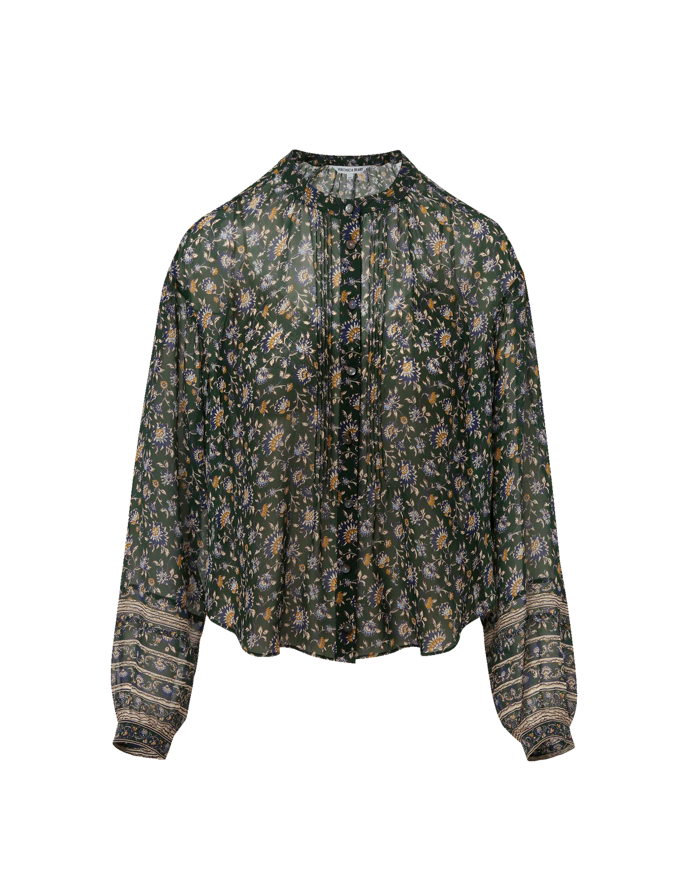 Veronica Beard Lollie Blouse in Dk Hunter Green