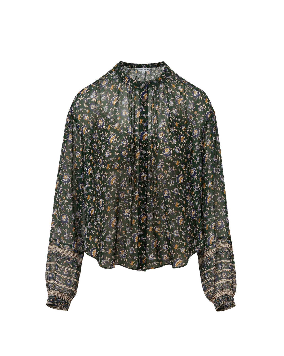 Veronica Beard Lollie Blouse in Dk Hunter Green