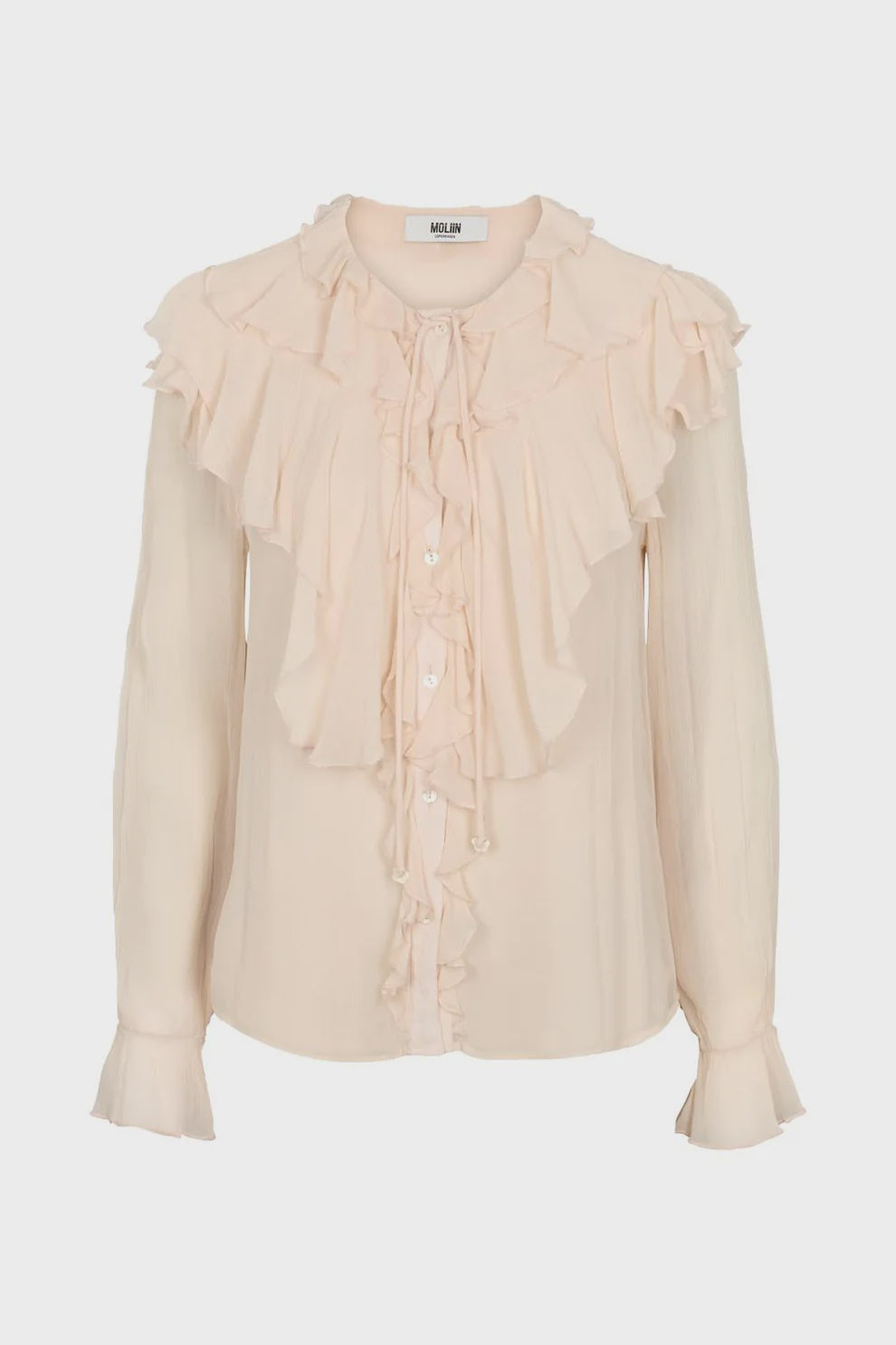 Moliin Angel Ruffle Blouse in Hushed Violet