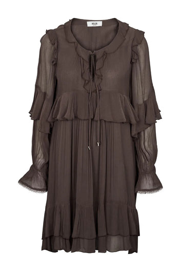 Moliin Elle Short Dress in Black Coffee