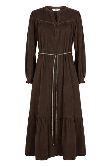 Moliin Tess Cord Dress in Black Coffee
