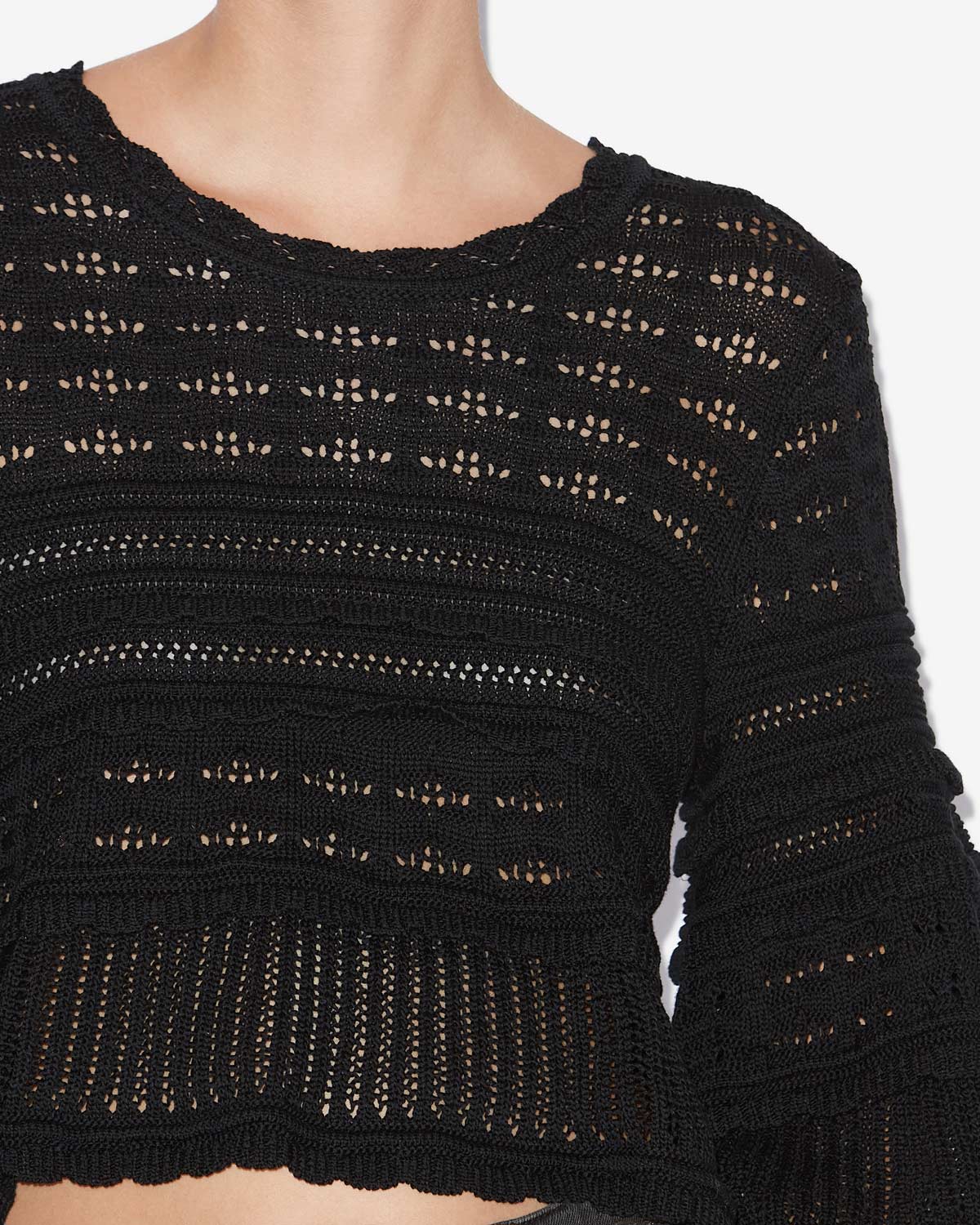 Marant Etoile Azelia Openwork Top in Black