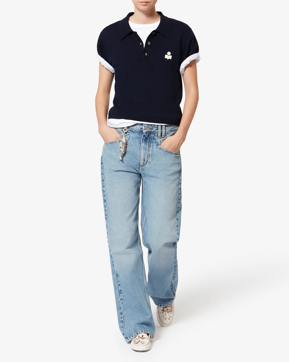 Marant Etoile Althea Logo Polo in Midnight