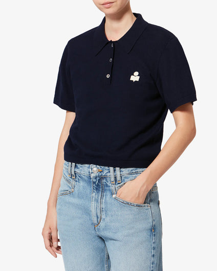 Marant Etoile Althea Logo Polo in Midnight