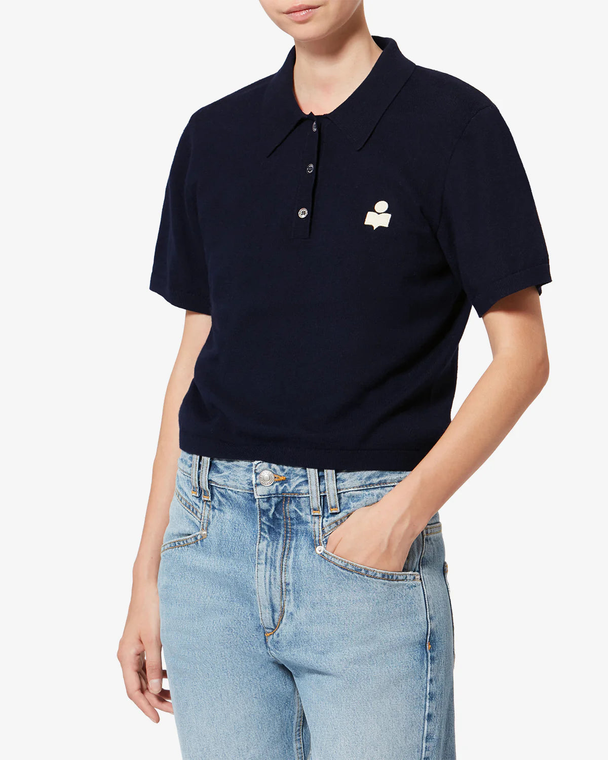 Marant Etoile Althea Logo Polo in Midnight