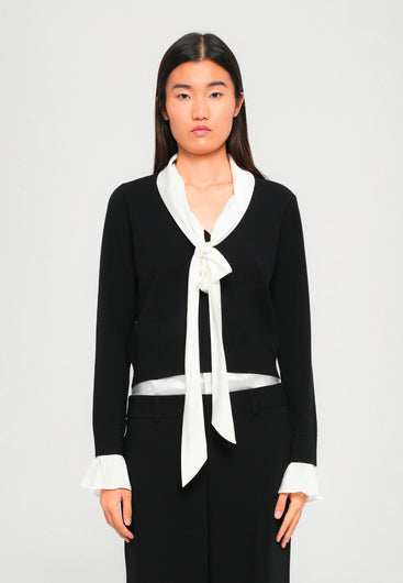 Cinq à Sept Lenu Pullover in Black, Ivory