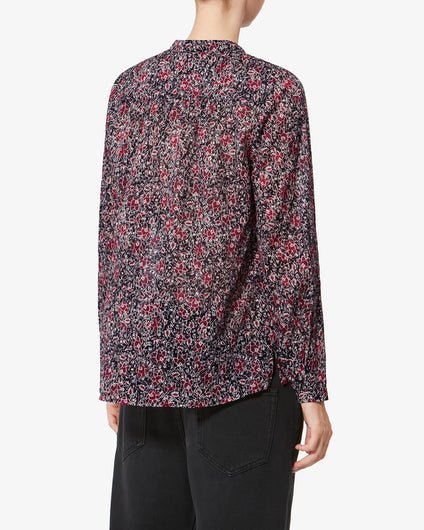 Marant Etoile Maria Floral Cotton in Crushed Berry