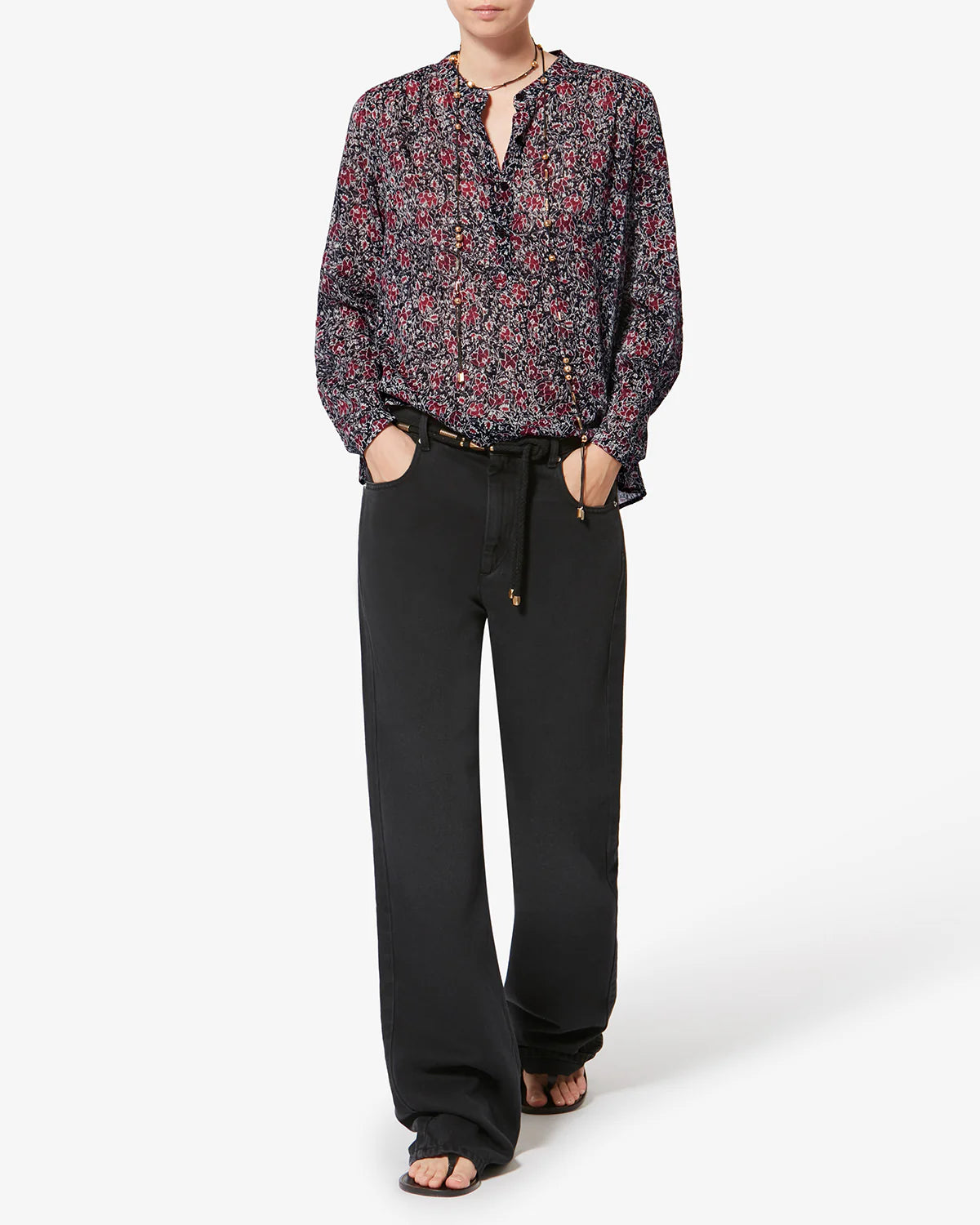 Marant Etoile Maria Floral Cotton in Crushed Berry
