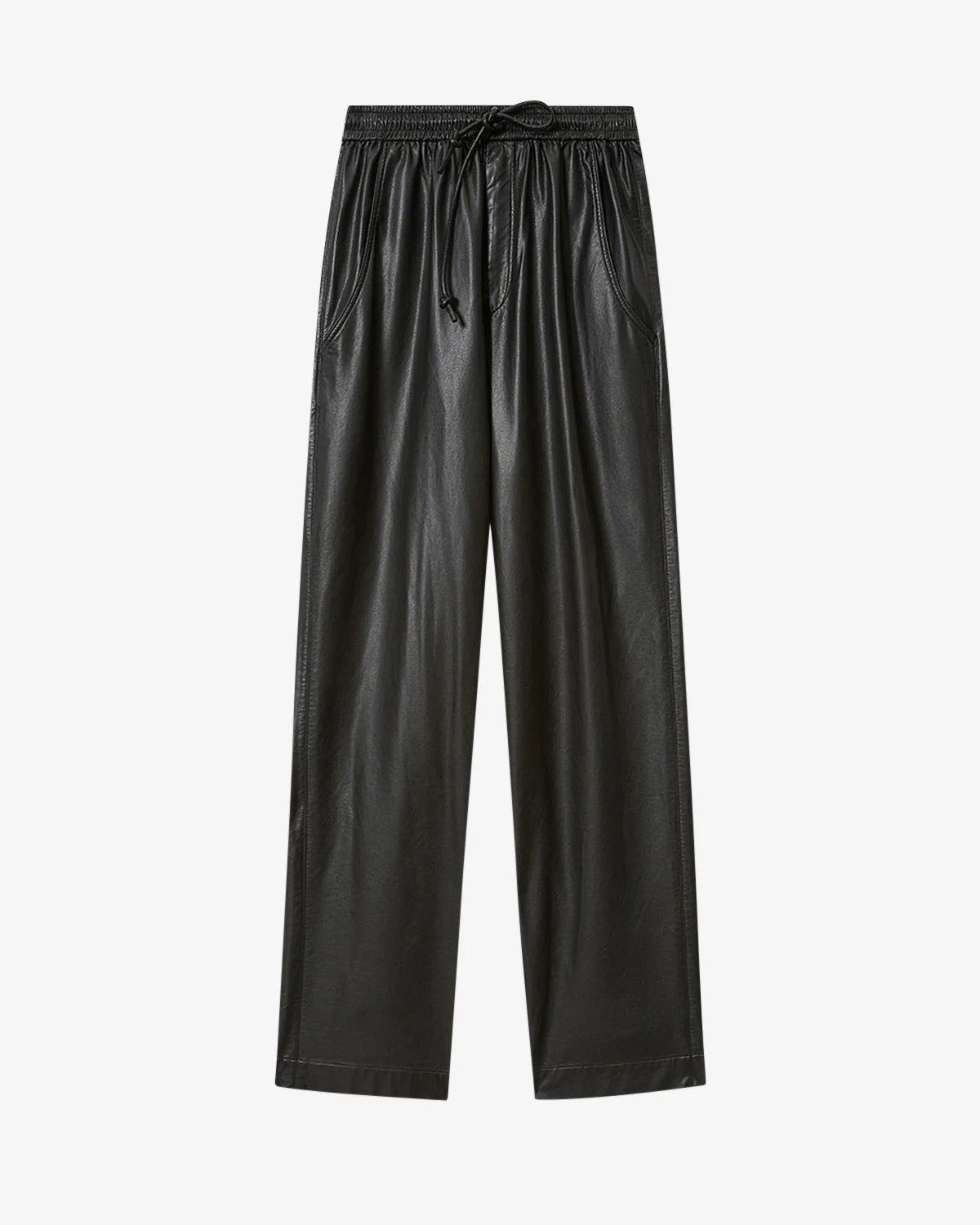 Marant Etoile Nereane Faux Leather Trousers in Black