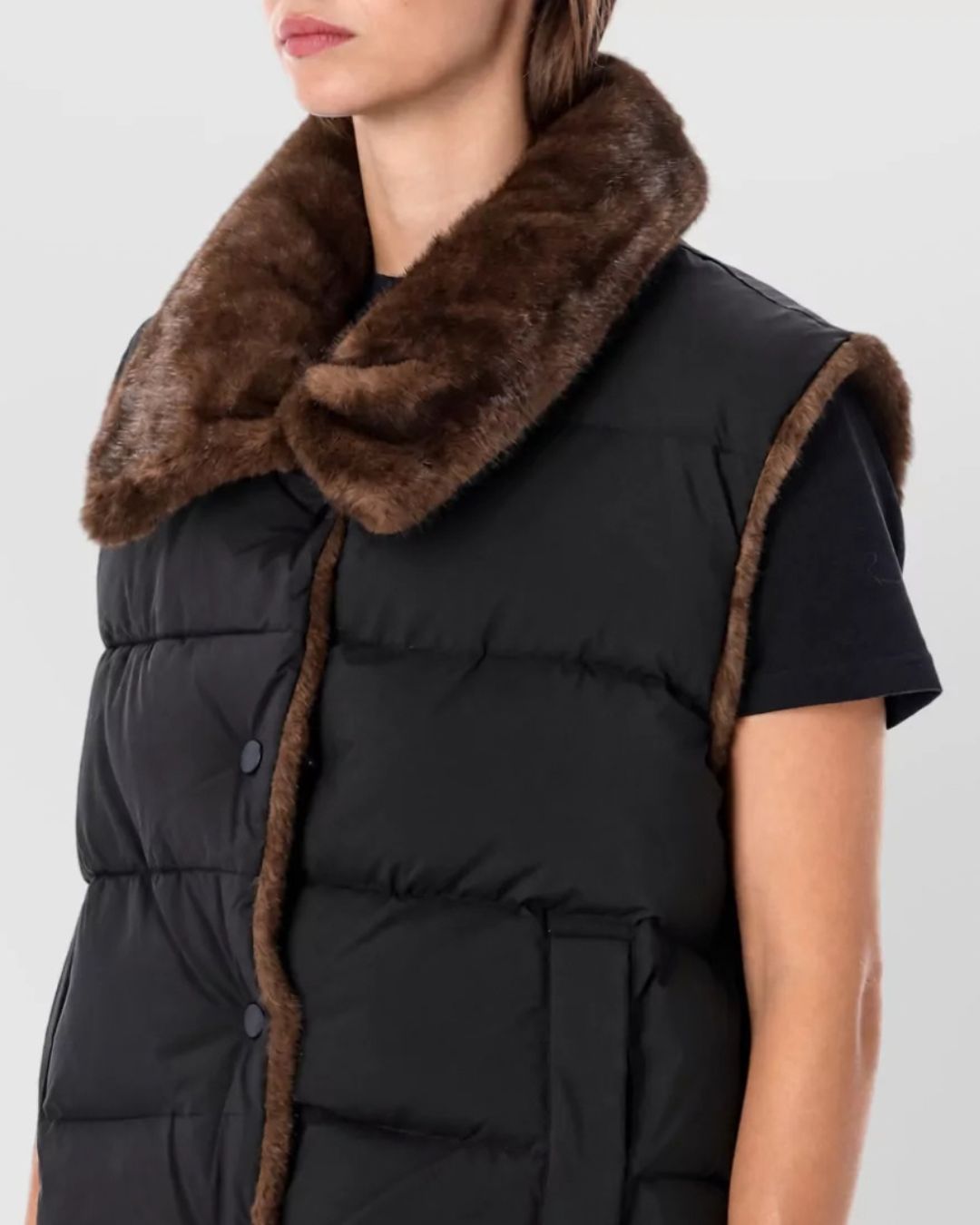 Vegancode 20392 Faux Fur Gilet - Black