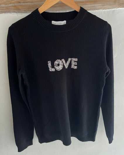 Bella Freud Love Jumper - Black, Ivory