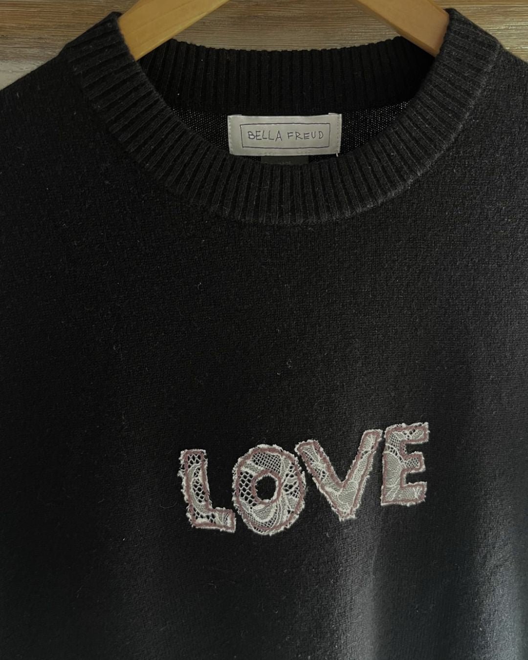 Bella Freud Love Jumper - Black, Ivory