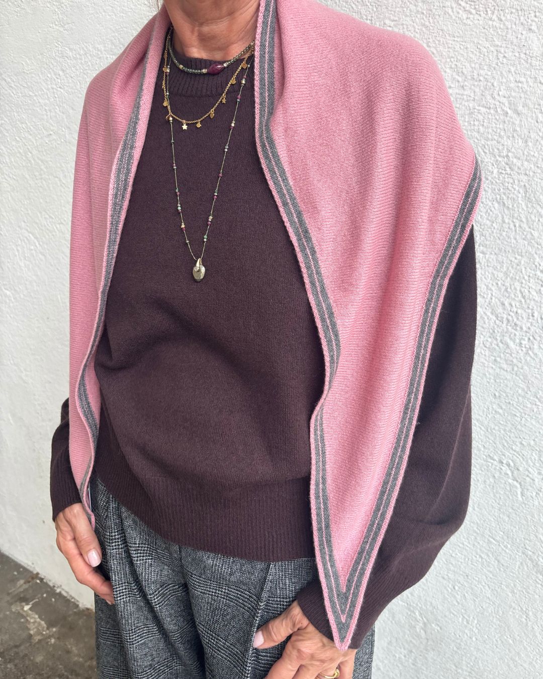 PARK Long Diamond Scarf - Peony