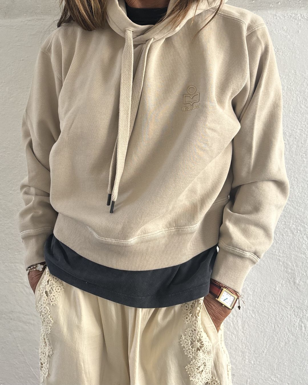 Marant Etoile Salmy Logo Hoodie - Sand