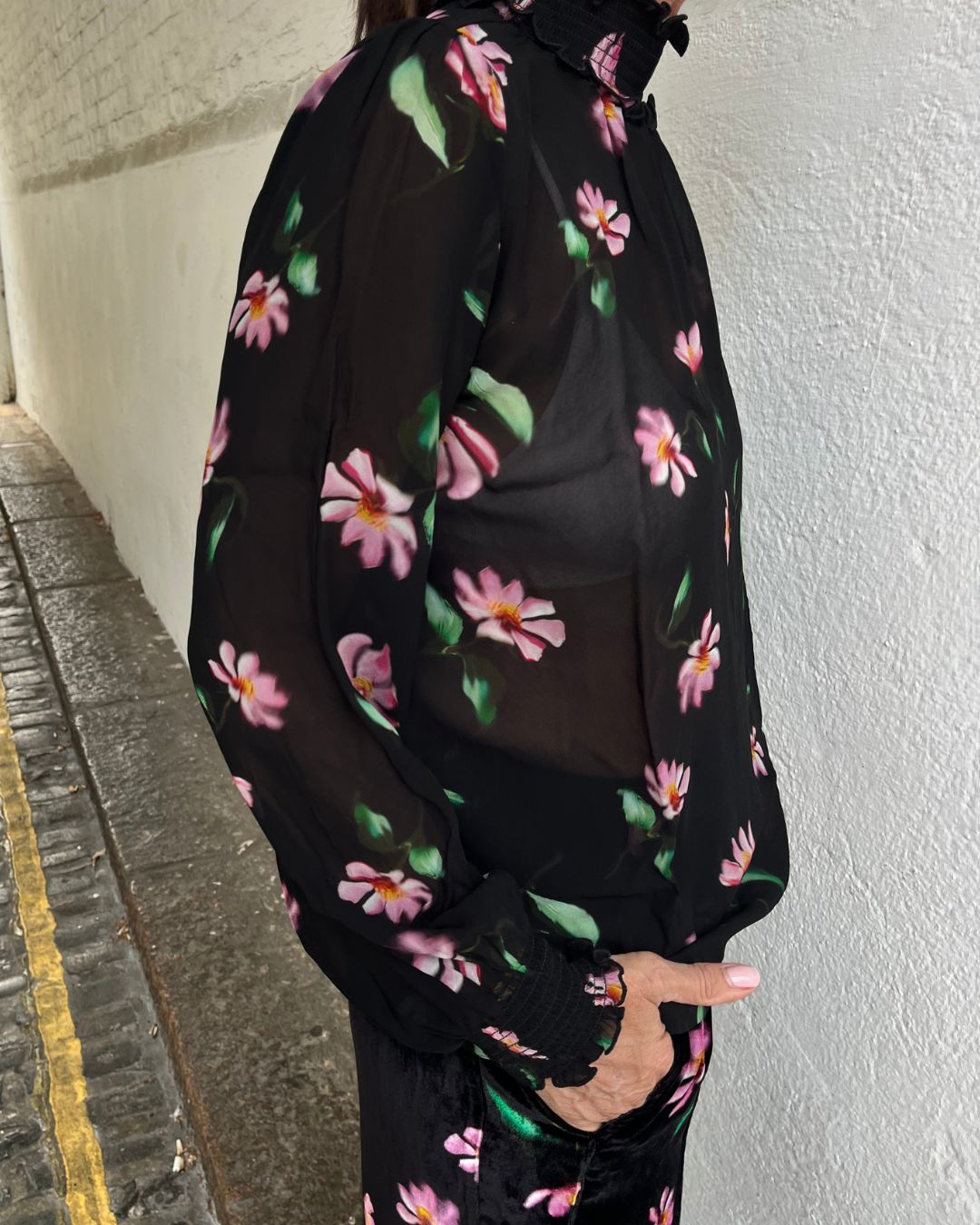 Primrose Park Tracy Top in Blurred Floral | Sheer Floral Blouse