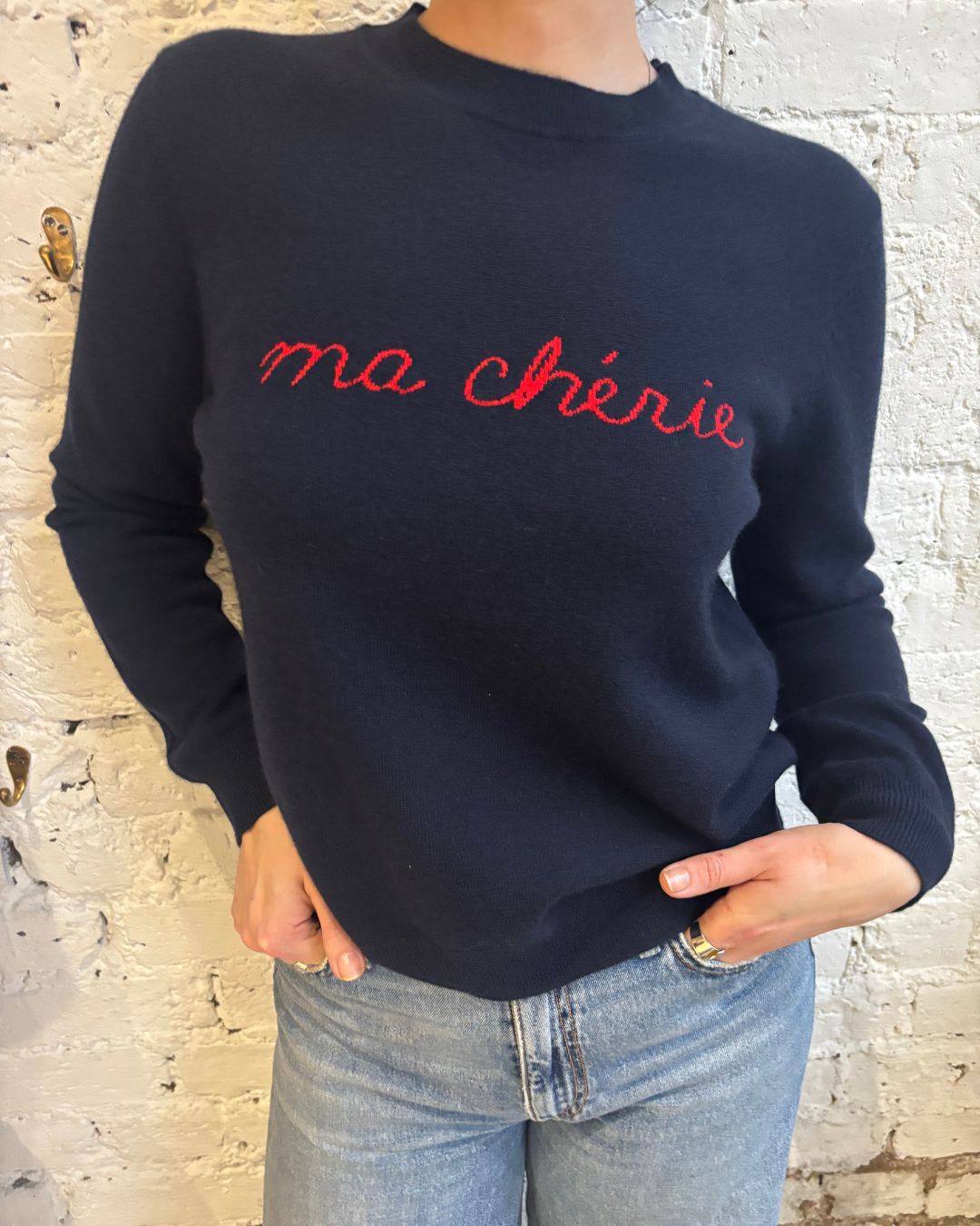 Jumper 1234 Ma Cherie Crew in Navy, Rose