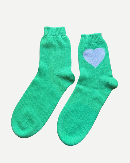 Jumper 1234 Heart Socks in Fresh Green