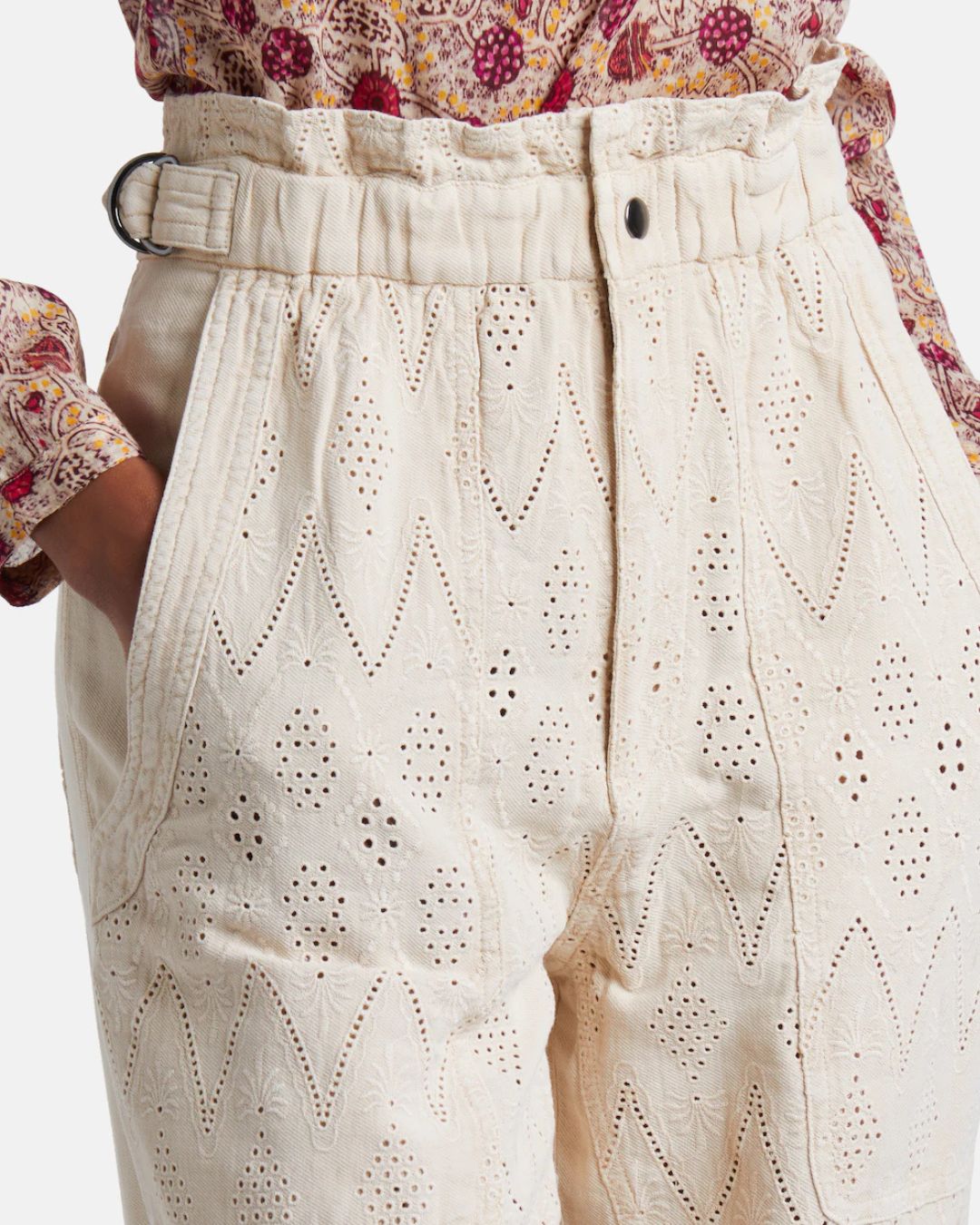 Marant Etoile Kylea Dotted Cutwork Trousers - Beige