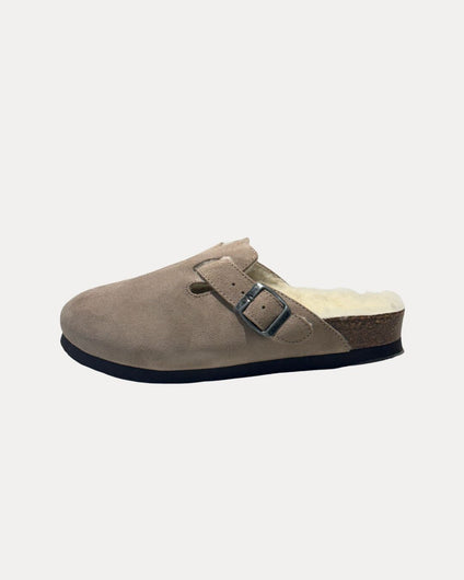 Genuins Riva Velour Clog in Taupe