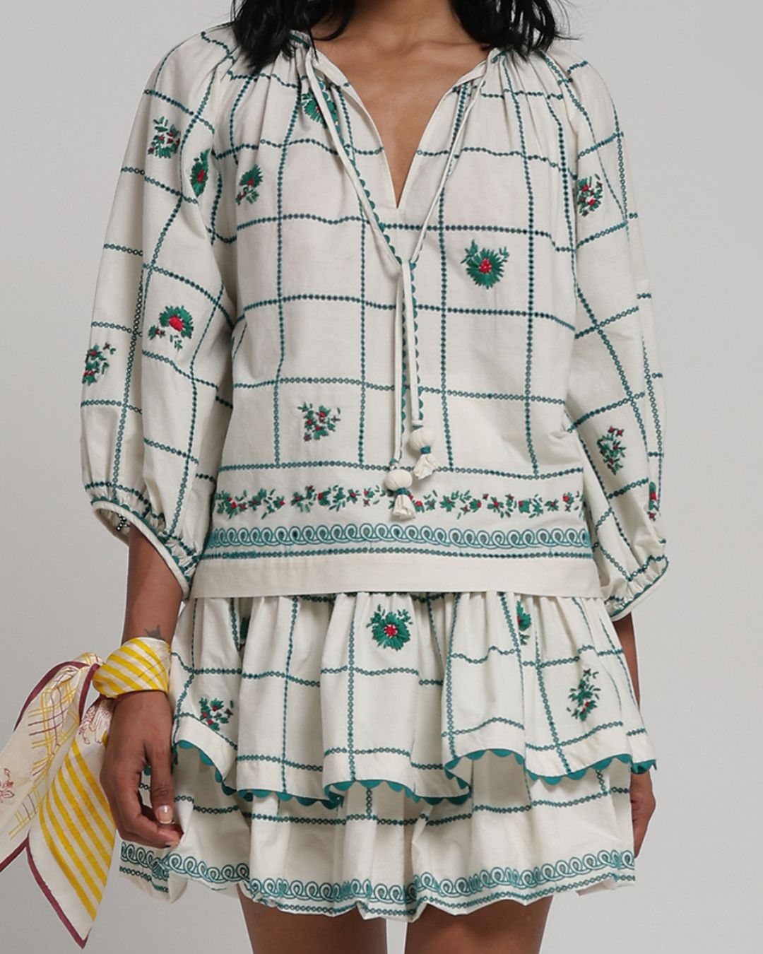 Viam Zoey Blouse in Green