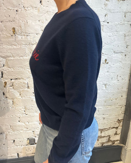 Jumper 1234 Ma Cherie Crew in Navy, Rose