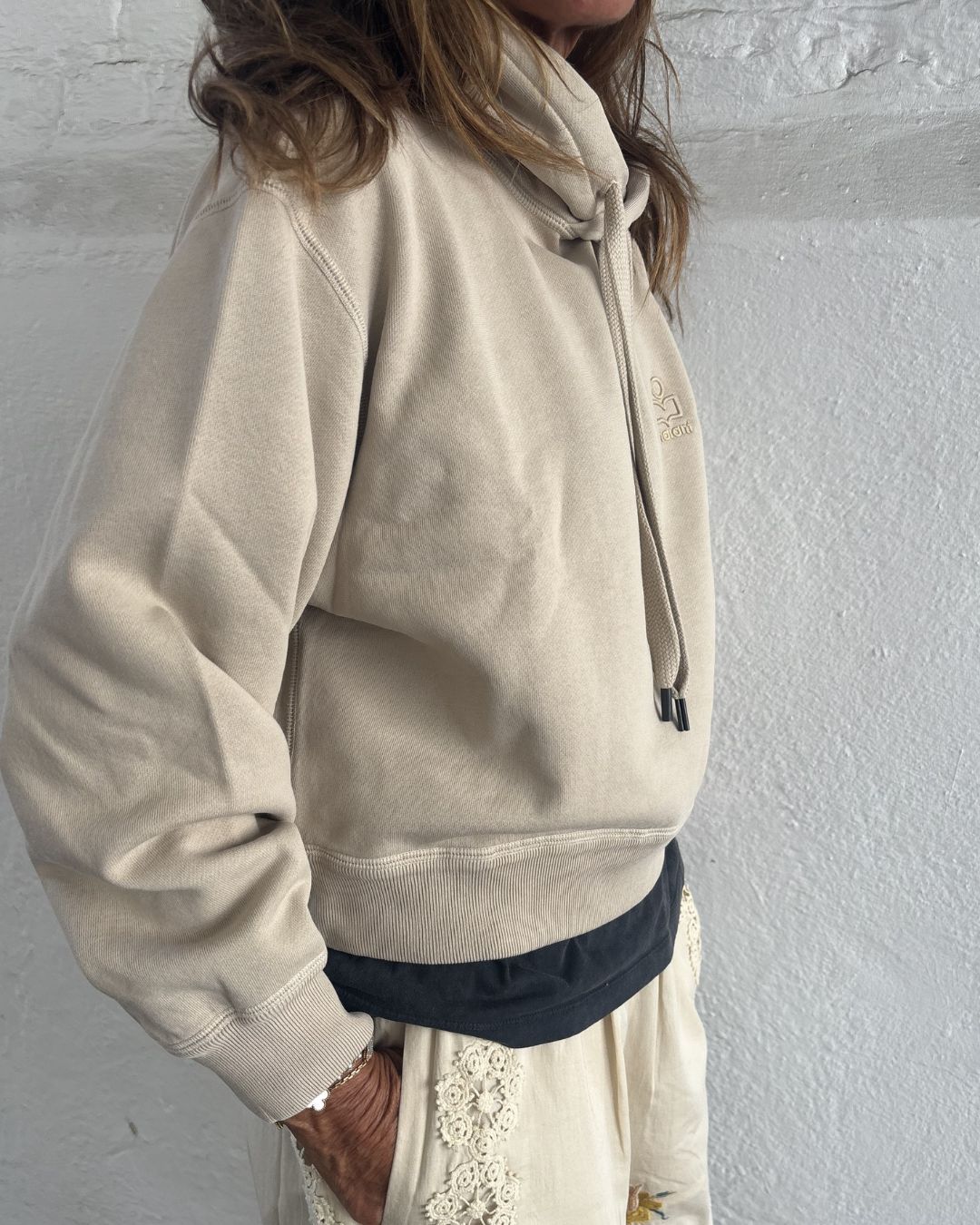 Marant Etoile Salmy Logo Hoodie - Sand