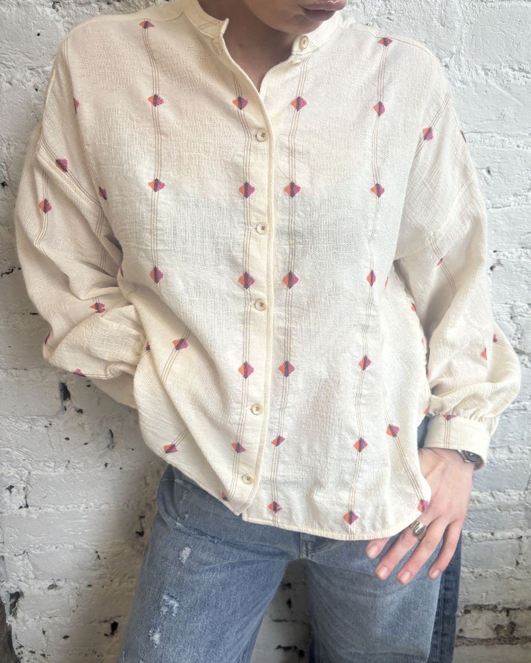 Tinsels Doha Troussea Blouse in Greige