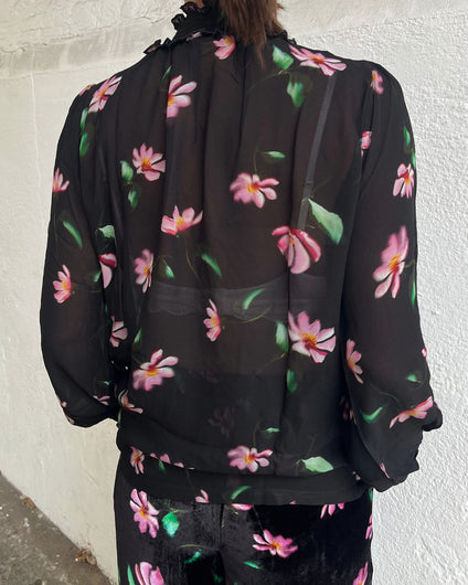 Primrose Park Tracy Top in Blurred Floral | Sheer Floral Blouse
