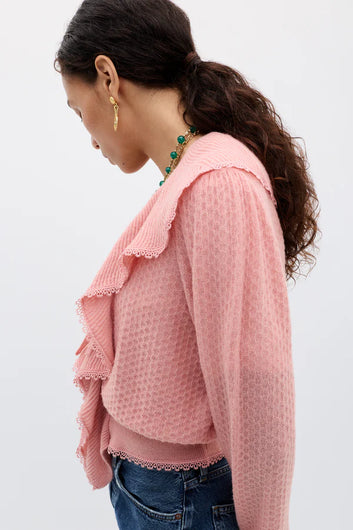 RIXO Kianna Cardigan in Blush