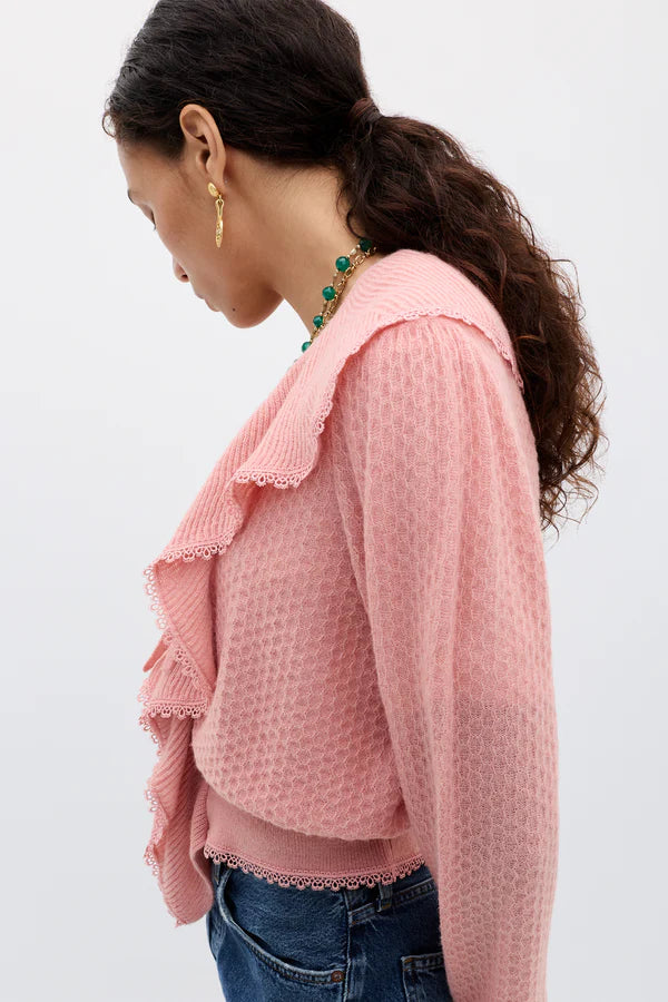 RIXO Kianna Cardigan in Blush