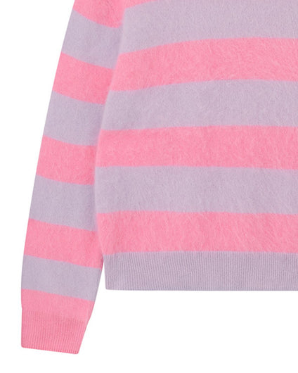 Jumper 1234 Brushed Stripe Crew - Pale Blue, Gossip Girl
