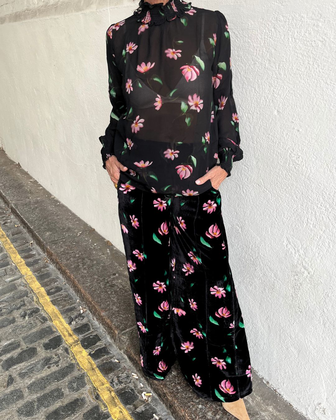 Primrose Park Tracy Top in Blurred Floral | Sheer Floral Blouse