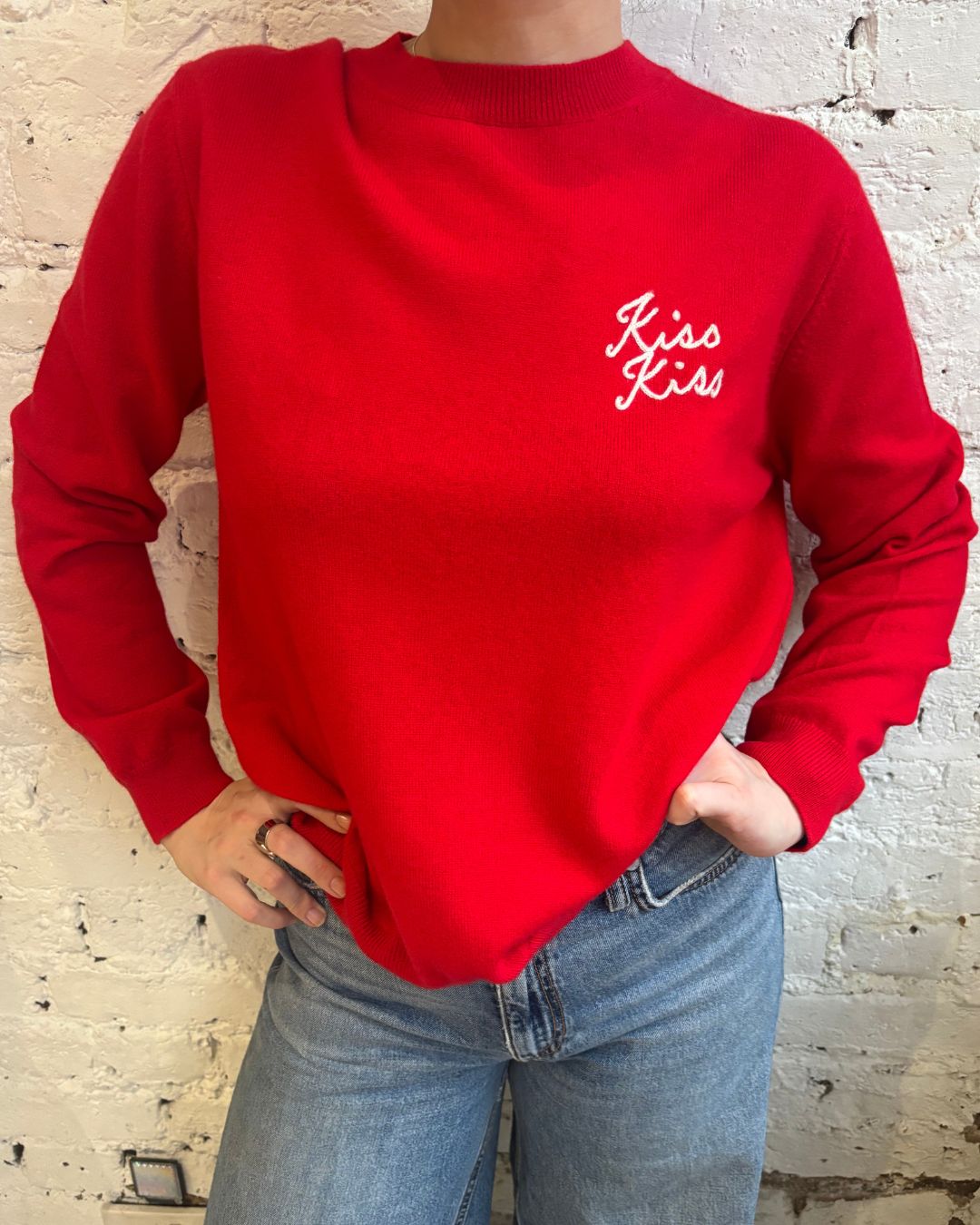 Jumper 1234 Kiss Kiss Crew in Candy, Rose