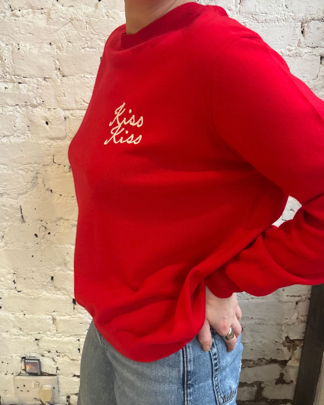 Jumper 1234 Kiss Kiss Crew in Candy, Rose