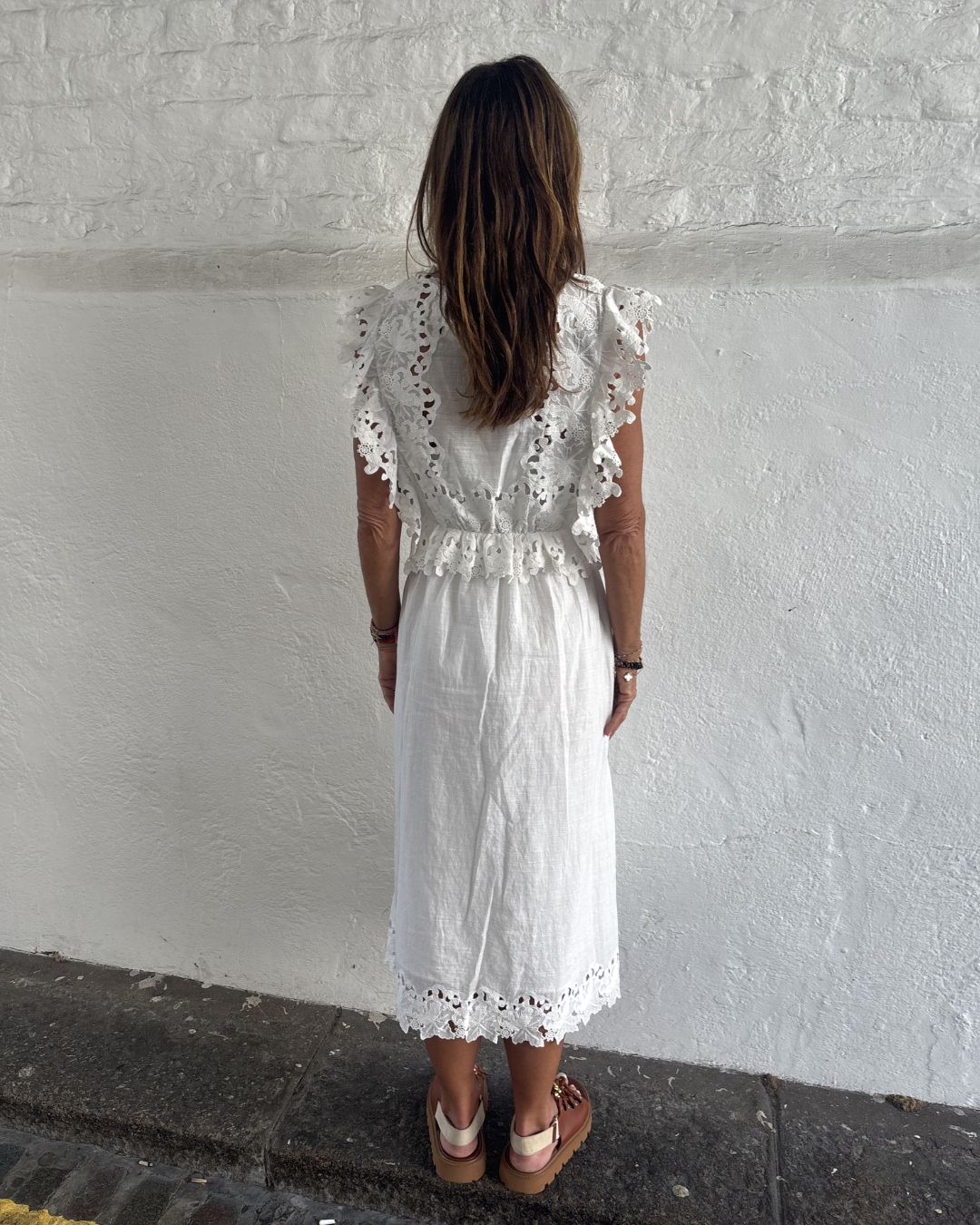 Sea New York Eleannora Emb SS Midi Dress