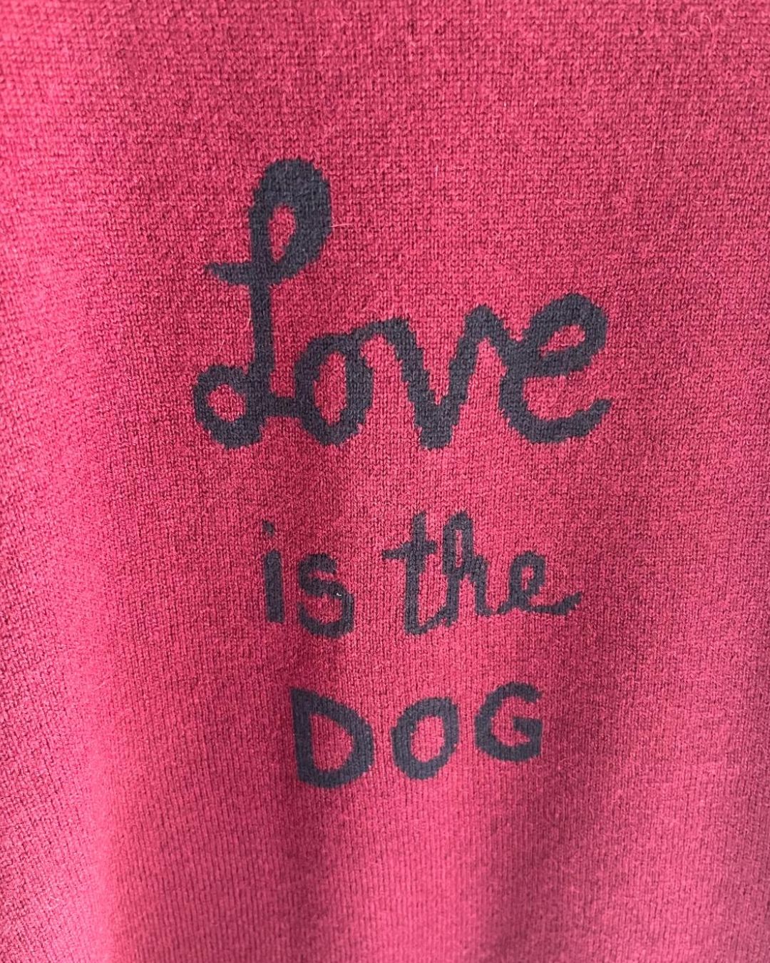 Bella Freud Love is the Dog Cashmere Jumper - Rich Red, Navy