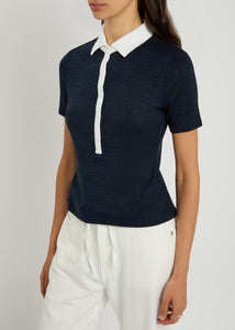 You added <b><u>R&B The Knit Button SS Polo in Navy</u></b> to your cart.
