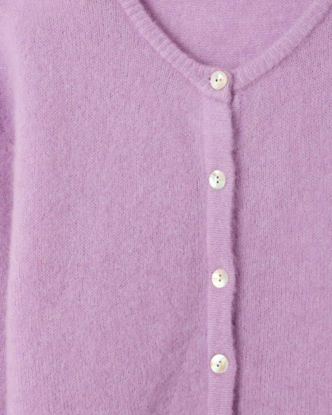 American Vintage Vitow Knit Cardigan in Lavender Chine