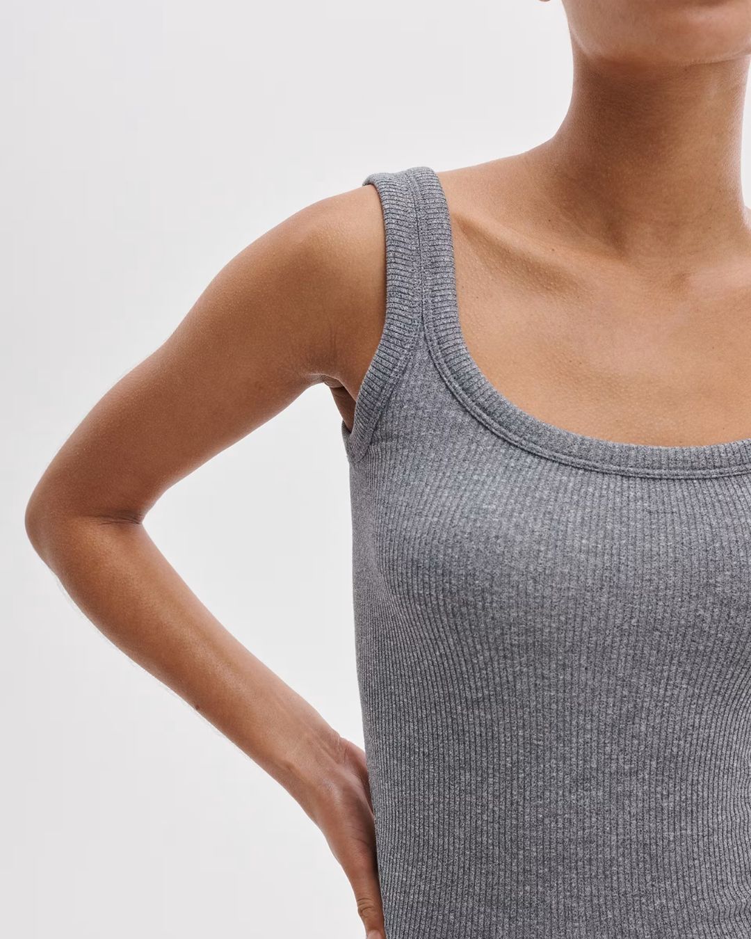 Rag & Bone The Essential U Neck Tank - Heather Grey