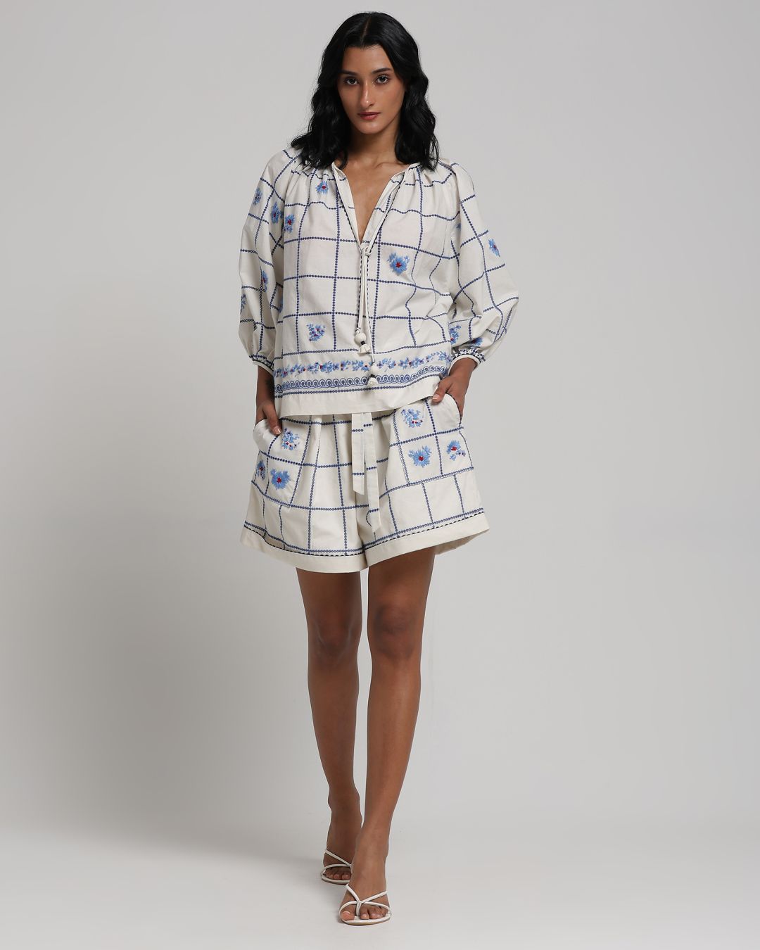 Viam Zoey Blouse in Blue