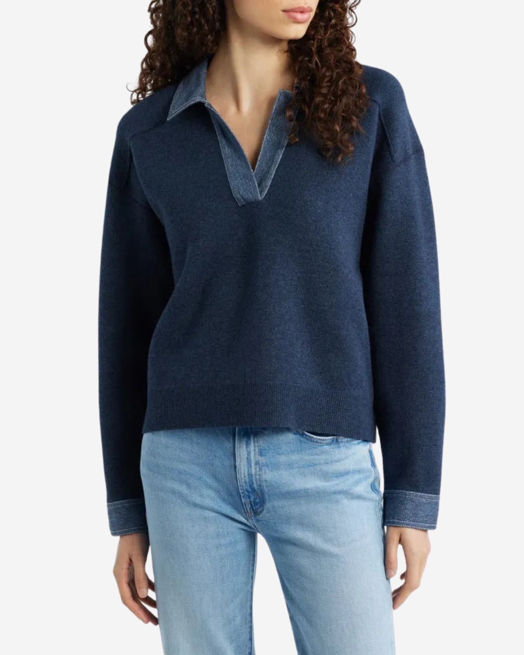 Rag & Bone Marie Denim Polo in Denim