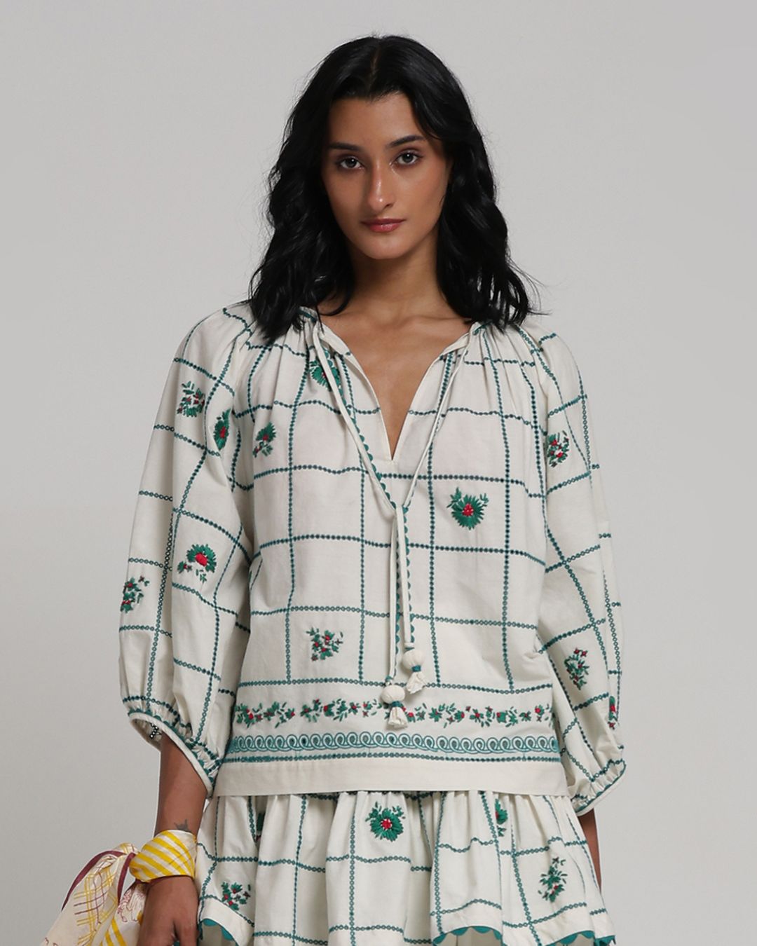 Viam Zoey Blouse in Green