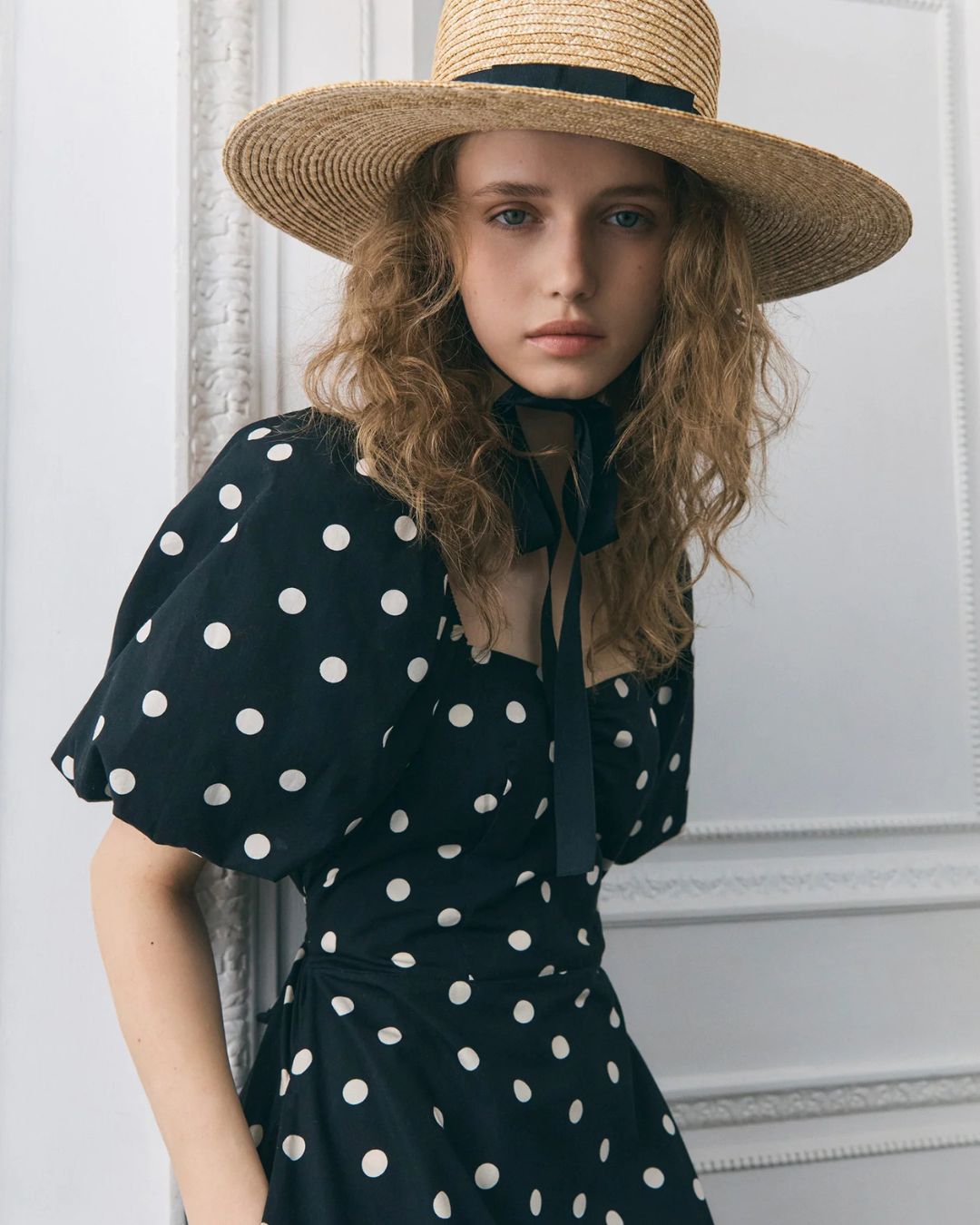 Queens of Archive Atlanta Dress in Black Polka