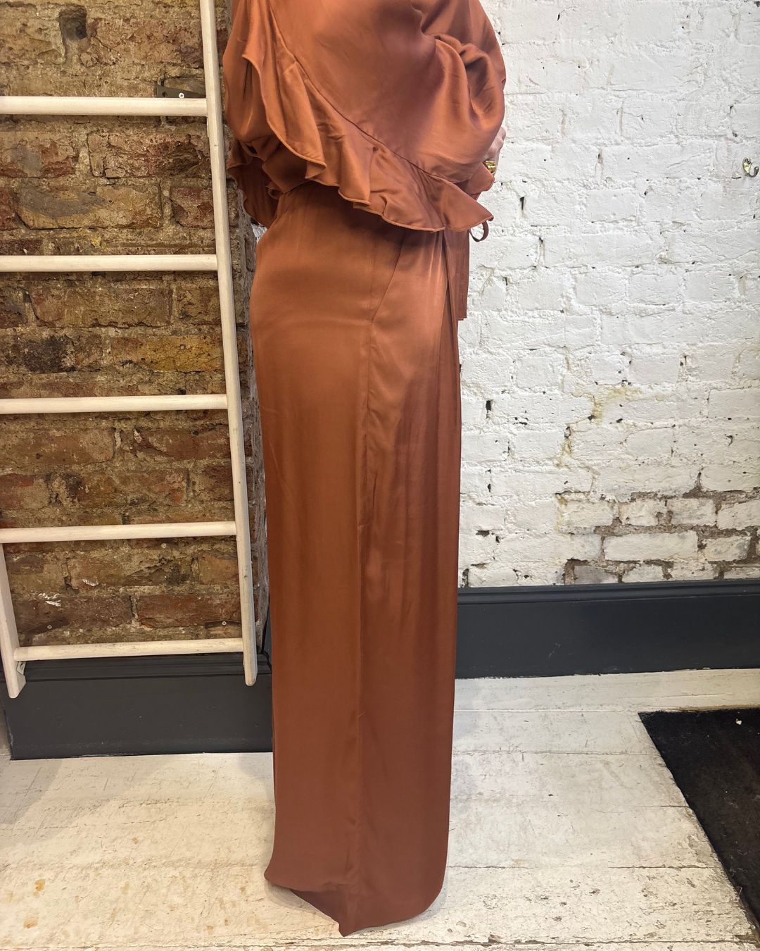 Essentiel Antwerp Julissa Wide Leg Track Pants in Etruscan Red