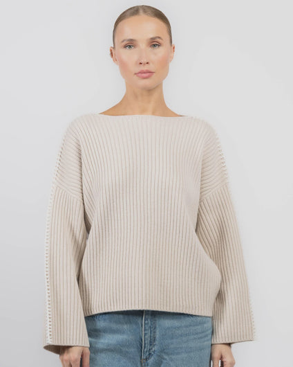 Rag & Bone Ingrid Boat Neck in Light Oat
